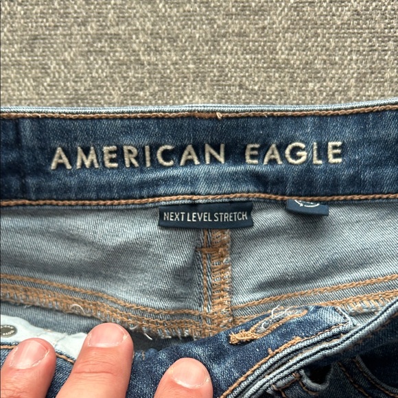 American Eagle Outfitters Women's Distressed Denim Shorts - Blue and Light Blue - Picture 6 of 7